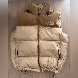 The North Face Tan and Brown Puffer Vest